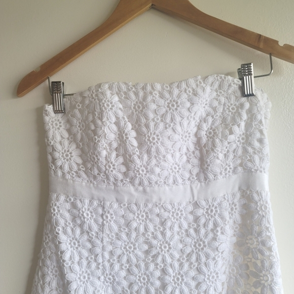 Lilly Pulitzer, Bowen Daisy White Strapless Dress, Classic White, Size 4‎ - Picture 7 of 13